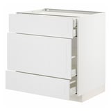 METOD / MAXIMERA Base cabinet w 3 fronts/4 drawers, white/Stensund white, 80x60x80 cm