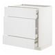 METOD / MAXIMERA Base cabinet w 3 fronts/4 drawers, white/Stensund white, 80x60x80 cm