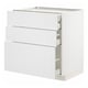 METOD / MAXIMERA Base cabinet w 3 fronts/4 drawers, white/Stensund white, 80x60x80 cm