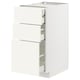 METOD / MAXIMERA Base cabinet w 3 fronts/4 drawers, white/Vallstena white, 40x60x80 cm