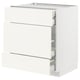 METOD / MAXIMERA Base cabinet w 3 fronts/4 drawers, white/Vallstena white, 75x60x80 cm