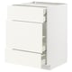METOD / MAXIMERA Base cabinet w 3 fronts/4 drawers, white/Vallstena white, 60x60x80 cm