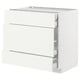 METOD / MAXIMERA Base cabinet w 3 fronts/4 drawers, white/Vallstena white, 90x60x80 cm