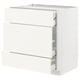METOD / MAXIMERA Base cabinet w 3 fronts/4 drawers, white/Vallstena white, 80x60x80 cm