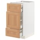 METOD / MAXIMERA Base cabinet w 3 fronts/4 drawers, white/Vedhamn oak, 40x60x80 cm