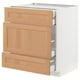 METOD / MAXIMERA Base cabinet w 3 fronts/4 drawers, white/Vedhamn oak, 75x60x80 cm