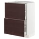 METOD / MAXIMERA Base cabinet with 2 drawers, white Askersund/dark brown ash effect, 60x41x80 cm