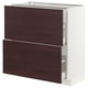 METOD / MAXIMERA Base cabinet with 2 drawers, white Askersund/dark brown ash effect, 80x41x80 cm