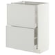 METOD / MAXIMERA Base cabinet with 2 drawers, white/Aspudden light grey, 60x41x80 cm
