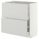 METOD / MAXIMERA Base cabinet with 2 drawers, white/Aspudden light grey, 80x41x80 cm