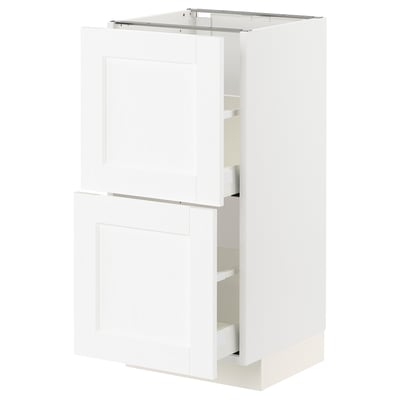 METOD / MAXIMERA Base cabinet with 2 drawers, white Enköping/white wood effect, 40x41x80 cm