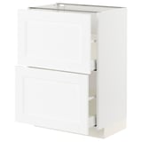 METOD / MAXIMERA Base cabinet with 2 drawers, white Enköping/white wood effect, 60x41x80 cm