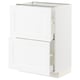 METOD / MAXIMERA Base cabinet with 2 drawers, white Enköping/white wood effect, 60x41x80 cm