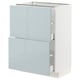 METOD / MAXIMERA Base cabinet with 2 drawers, white/Kallarp light grey-blue, 60x41x80 cm