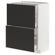 METOD / MAXIMERA Base cabinet with 2 drawers, white/Nickebo matt anthracite, 60x41x80 cm