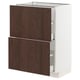 METOD / MAXIMERA Base cabinet with 2 drawers, white/Sinarp brown, 60x41x80 cm