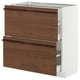 METOD / MAXIMERA Base cabinet with 2 drawers, white/Stensta dark brown ash veneer, 80x41x80 cm