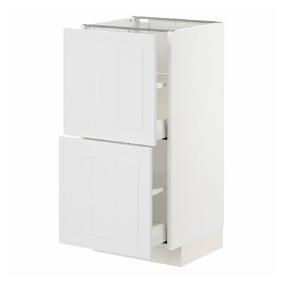 METOD / MAXIMERA Base cabinet with 2 drawers, white/Stensund white, 40x41x80 cm