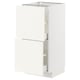 METOD / MAXIMERA Base cabinet with 2 drawers, white/Vallstena white, 40x41x80 cm