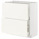 METOD / MAXIMERA Base cabinet with 2 drawers, white/Vallstena white, 80x41x80 cm