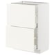 METOD / MAXIMERA Base cabinet with 2 drawers, white/Vallstena white, 60x41x80 cm