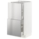 METOD / MAXIMERA Base cabinet with 2 drawers, white/Vårsta stainless steel, 40x41x80 cm