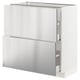 METOD / MAXIMERA Base cabinet with 2 drawers, white/Vårsta stainless steel, 80x41x80 cm
