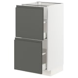 METOD / MAXIMERA Base cabinet with 2 drawers, white/Voxtorp dark grey, 40x41x80 cm