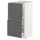 METOD / MAXIMERA Base cabinet with 2 drawers, white/Voxtorp dark grey, 40x41x80 cm