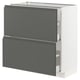 METOD / MAXIMERA Base cabinet with 2 drawers, white/Voxtorp dark grey, 80x41x80 cm