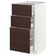 METOD / MAXIMERA Base cabinet with 3 drawers, white Askersund/dark brown ash effect, 40x41x80 cm