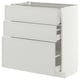 METOD / MAXIMERA Base cabinet with 3 drawers, white/Aspudden light grey, 80x41x80 cm