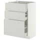 METOD / MAXIMERA Base cabinet with 3 drawers, white/Aspudden light grey, 60x41x80 cm