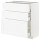 METOD / MAXIMERA Base cabinet with 3 drawers, white Enköping/white wood effect, 80x41x80 cm