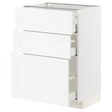 METOD / MAXIMERA Base cabinet with 3 drawers, white Enköping/white wood effect, 60x41x80 cm