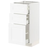 METOD / MAXIMERA Base cabinet with 3 drawers, white Enköping/white wood effect, 40x41x80 cm