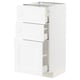 METOD / MAXIMERA Base cabinet with 3 drawers, white Enköping/white wood effect, 40x41x80 cm
