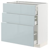 METOD / MAXIMERA Base cabinet with 3 drawers, white/Kallarp light grey-blue, 80x41x80 cm
