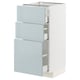 METOD / MAXIMERA Base cabinet with 3 drawers, white/Kallarp light grey-blue, 40x41x80 cm