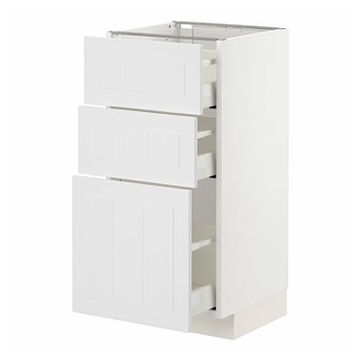 METOD / MAXIMERA Base cabinet with 3 drawers, white/Stensund white, 40x41x80 cm