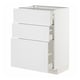 METOD / MAXIMERA Base cabinet with 3 drawers, white/Stensund white, 60x41x80 cm