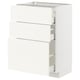 METOD / MAXIMERA Base cabinet with 3 drawers, white/Vallstena white, 60x41x80 cm