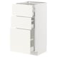 METOD / MAXIMERA Base cabinet with 3 drawers, white/Vallstena white, 40x41x80 cm