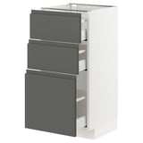 METOD / MAXIMERA Base cabinet with 3 drawers, white/Voxtorp dark grey, 40x41x80 cm