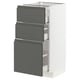 METOD / MAXIMERA Base cabinet with 3 drawers, white/Voxtorp dark grey, 40x41x80 cm