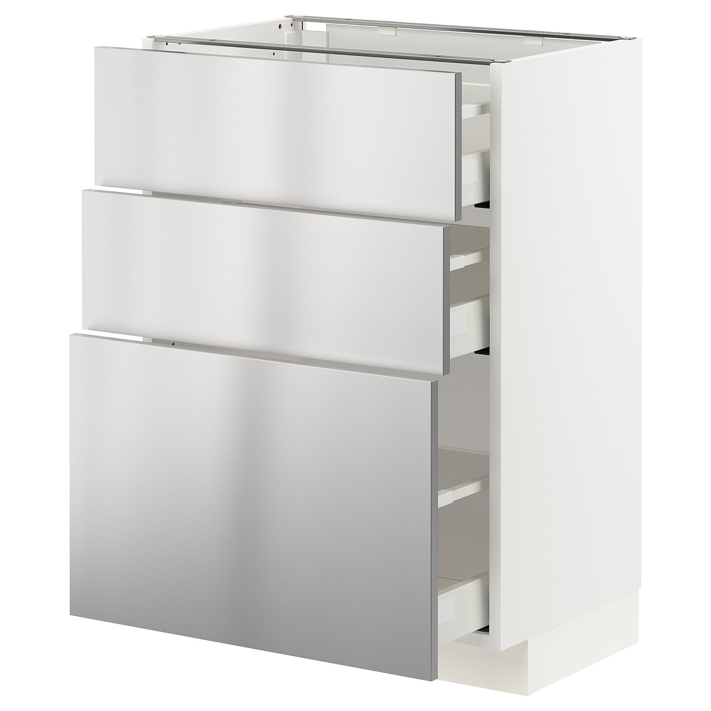 METOD / MAXIMERA Base cabinet with 3 drawers - white ...