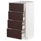 METOD / MAXIMERA Base cabinet with 4 drawers, white Askersund/dark brown ash effect, 40x41x80 cm
