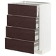 METOD / MAXIMERA Base cabinet with 4 drawers, white Askersund/dark brown ash effect, 60x41x80 cm