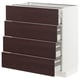 METOD / MAXIMERA Base cabinet with 4 drawers, white Askersund/dark brown ash effect, 80x41x80 cm