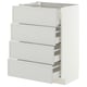METOD / MAXIMERA Base cabinet with 4 drawers, white/Aspudden light grey, 60x41x80 cm